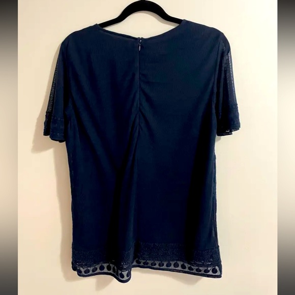 Lauren Ralph Lauren Lace-Trim Short-Sleeve Top - Picture 6 of 7